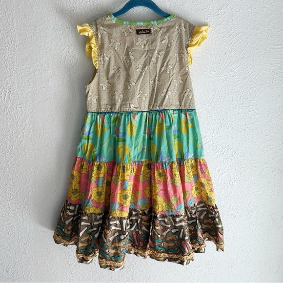 Matilda Jane Rollercoaster Girls Patchwork Ruffle Dress Mixed Prints Size 10 - Picture 5 of 6